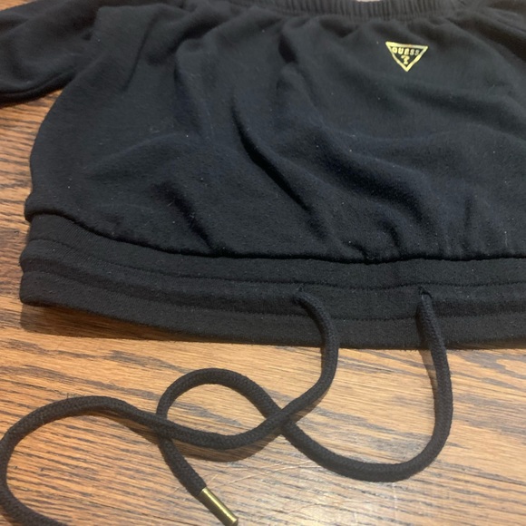 GUESS CROPPED DRAWSTRING SWEATSHIRT - Picture 4 of 6